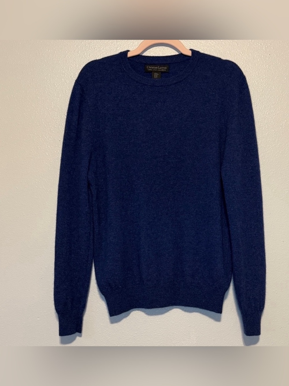 Christian Lacroix Women's Navy 100% 2-ply Cashmere Crewneck Sweater